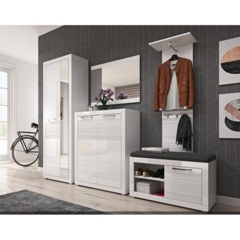 Předsíňová skříň FELINO bílá/vysoký lesk 1