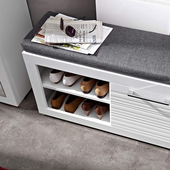 Botníková lavice FELINO bílá vysoký lesk 7