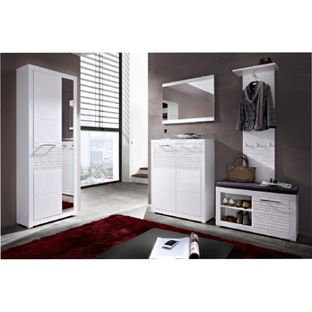 Předsíňová skříň FELINO bílá/vysoký lesk 12