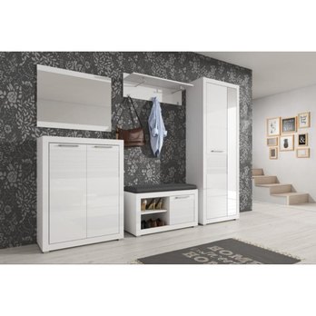 Předsíňový věšák FELINO bílá/vysoký lesk, šířka 92 cm 1