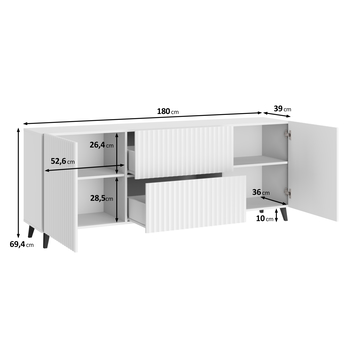 TV komoda FELISA 2 dub artisan/bílá 3