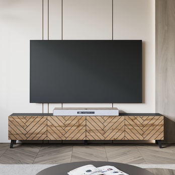 TV komoda FELISA 3 černá/dub wotan 3