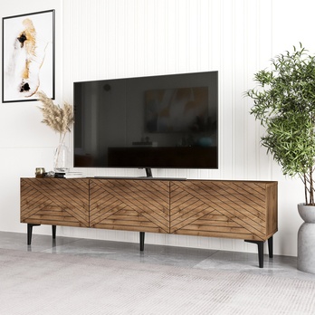 TV komoda FELIX ořech/černá 1