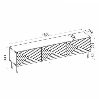 TV komoda FELIX ořech/černá 7