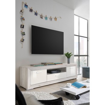 TV komoda FERNANDO T24 aurum světlá/bílá vysoký lesk 1