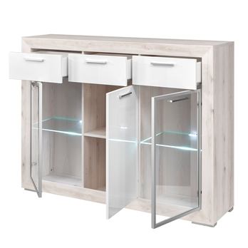 Komoda FERNANDO T8 aurum světlá/bílá vysoký lesk 2