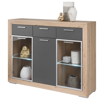 Komoda FERNANDO T8 dub artisan/matná šedá 1