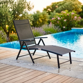Zahradní lehátko FIELDMANN 2 černá 1