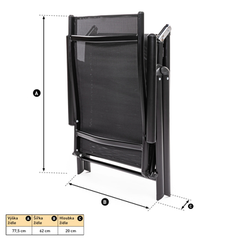 Zahradní lehátko FIELDMANN 2 černá 7