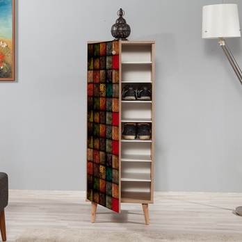 Botníková komoda  FILINTA V dub sonoma/vícebarevná 4