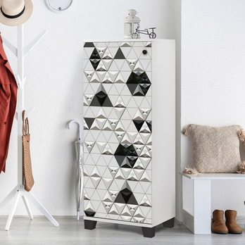 Botníková komoda FILINTA bílá/černá 4