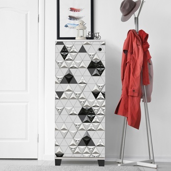 Botníková komoda FILINTA bílá/černá 1