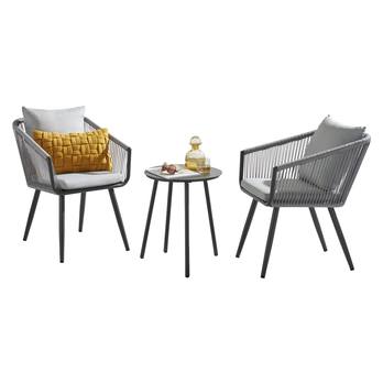 Balkonový set FILIPPO černá/šedá 6
