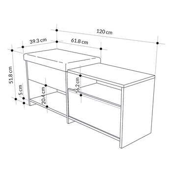 Botníková lavice FILUX bílá 6