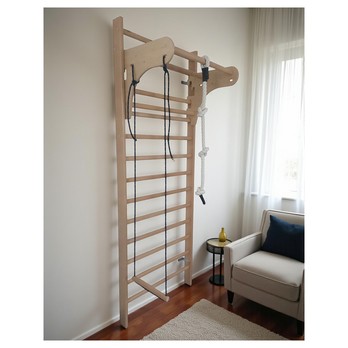 Lanová houpačka FITHOME 3 přírodní/černá 3