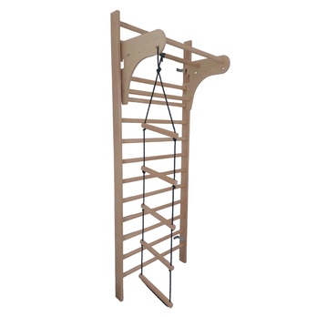 Lanový žebřík FITHOME 4 přírodní/černá 1