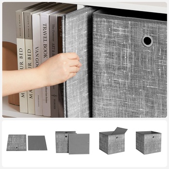 Sada úložných boxů FLAT 2 šedá, 6 ks 4