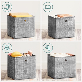 Sada úložných boxů FLAT 2 šedá, 6 ks 5