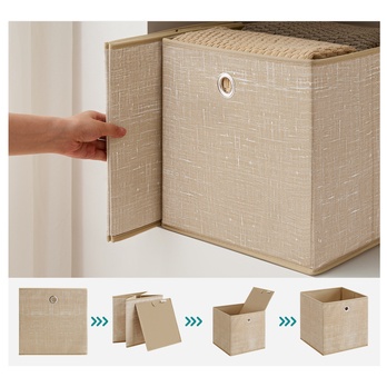 Sada úložných boxů FLAT 2 písková, 6 ks 2