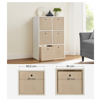 Sada úložných boxů FLAT 2 písková, 6 ks 3