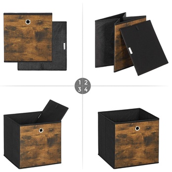 Úložné boxy FLAT 3 hnědá, 6 ks 5