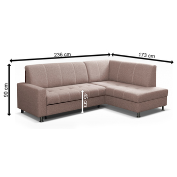 Sedací souprava FLEXI LARGE pravá/růžová 3