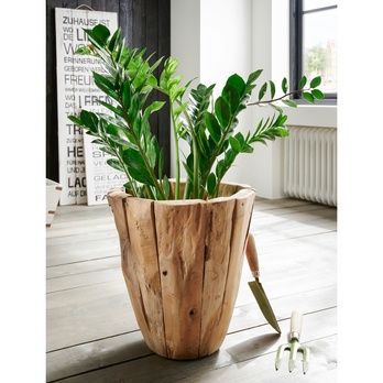 Dřevěný obal na květináč FLINT přírodní, výška 60 cm 2