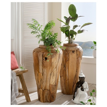 Dřevěná váza FLINT teak, výška 80 cm 1