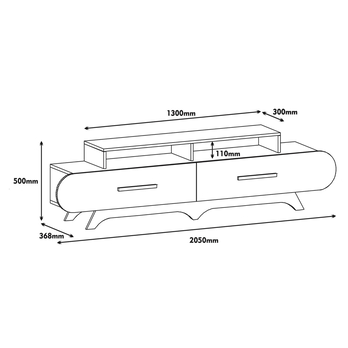 TV komoda FLORA bílá/ořech 4