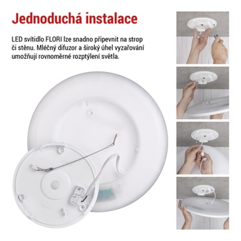 Stropní LED svítidlo FLORI bílá, průměr 42 cm 13