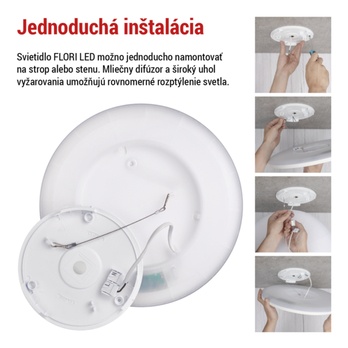Stropní LED svítidlo FLORI bílá, průměr 42 cm 14