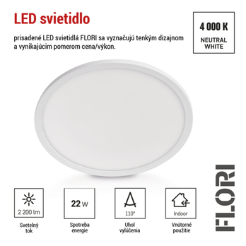 Stropní LED svítidlo FLORI bílá, průměr 42 cm 16
