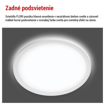 Stropní LED svítidlo FLORI bílá, průměr 30 cm 12
