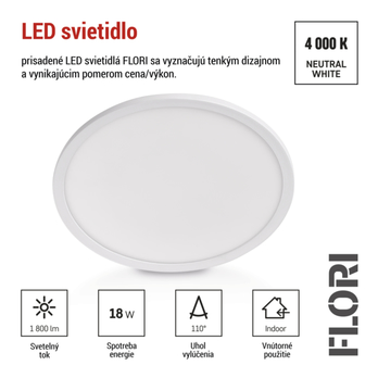 Stropní LED svítidlo FLORI bílá, průměr 30 cm 16