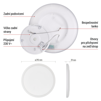 Stropní LED svítidlo FLORI bílá, průměr 30 cm 17