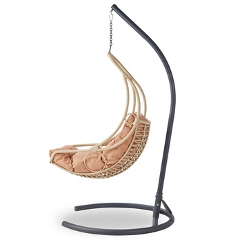 Závěsné křeslo FLORYA béžová/černá 2