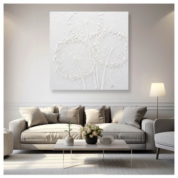 Obraz FLOWER XXXIII 100x100 cm, bílá 1