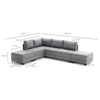 Sedací souprava FLY II levá, šedá 8