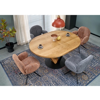 Jídelní stůl FONAS přírodní/černá, šířka 120 cm 10