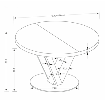 Jídelní stůl FONAS přírodní/černá, šířka 120 cm 11