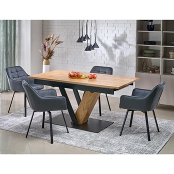 Jídelní stůl FONAS přírodní/černá, šířka 160 cm 1