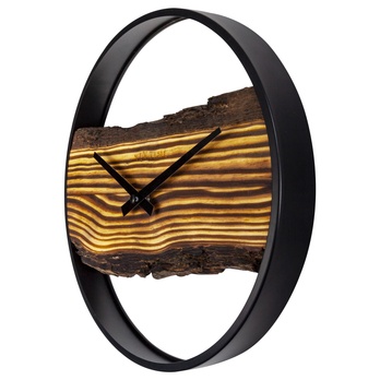 Nástěnné hodiny FOREST dřevo/kov, průměr 30 cm 2