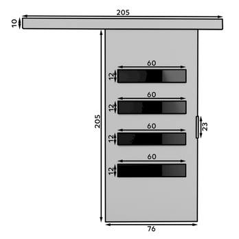 Posuvné dveře FORLI 76 bílá/černá, 76x205 cm 2