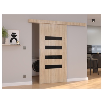 Posuvné dveře FORLI 86 dub sonoma/černá, 86x205 cm 1