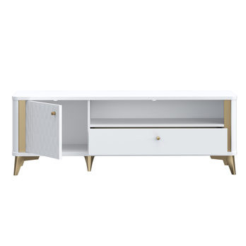 TV komoda FORREST HILLS bílá/zlatá, šířka 141 cm 4