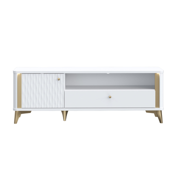 TV komoda FORREST HILLS bílá/zlatá, šířka 141 cm 5