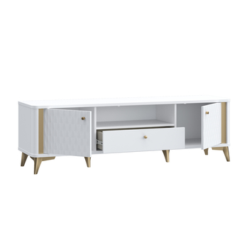 TV komoda FORREST HILLS bílá/zlatá, šířka 161 cm 2