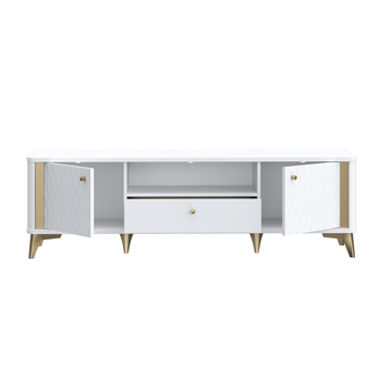 TV komoda FORREST HILLS bílá/zlatá, šířka 161 cm 3