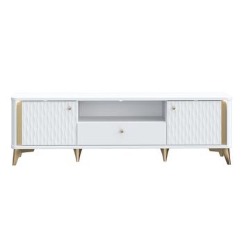 TV komoda FORREST HILLS bílá/zlatá, šířka 161 cm 4