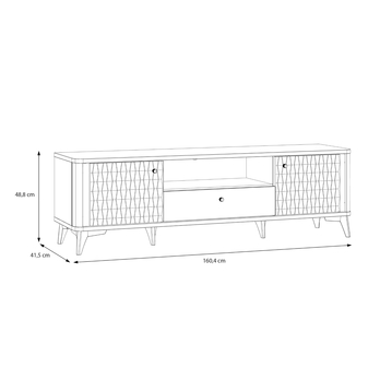 TV komoda FORREST HILLS bílá/zlatá, šířka 161 cm 6